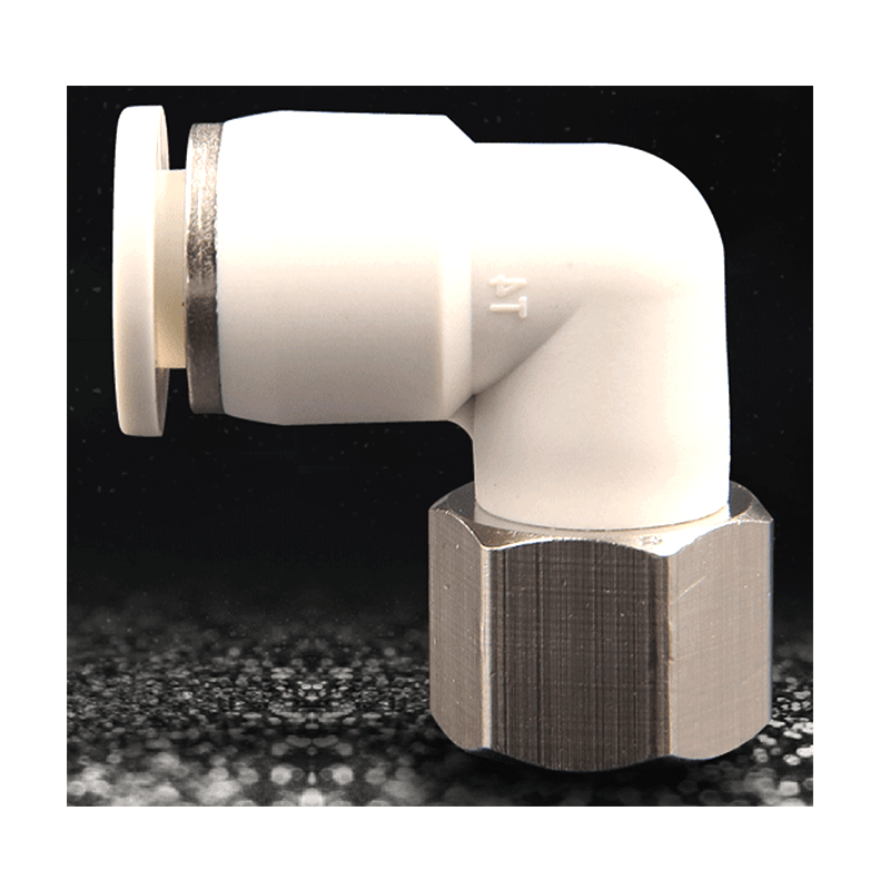 White PLF type pneumatic elbow pipe quick connector